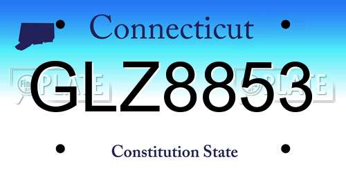 GLZ8853 Connecticut License Plate