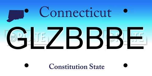 GLZBBBE Connecticut License Plate