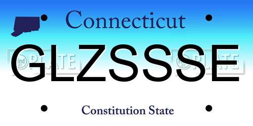 GLZSSSE Connecticut License Plate