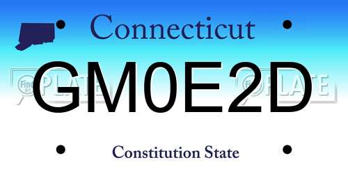 GM0E2D Connecticut License Plate
