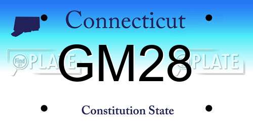 GM28 Connecticut License Plate