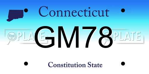 GM78 Connecticut License Plate