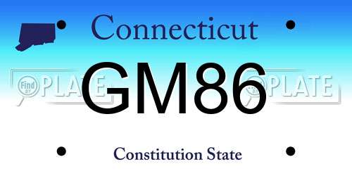 GM86 Connecticut License Plate