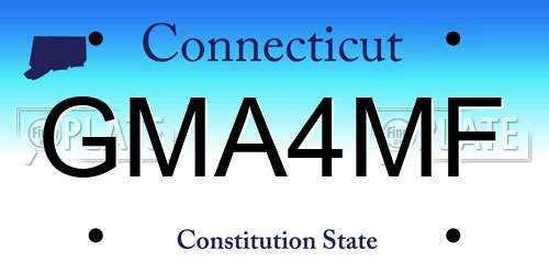 GMA4MF Connecticut License Plate