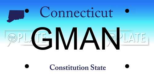 GMAN Connecticut License Plate