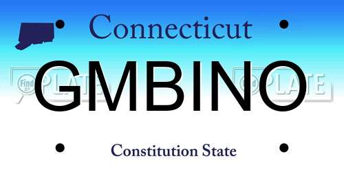 GMBINO Connecticut License Plate
