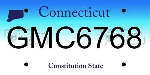 GMC6768 Connecticut License Plate