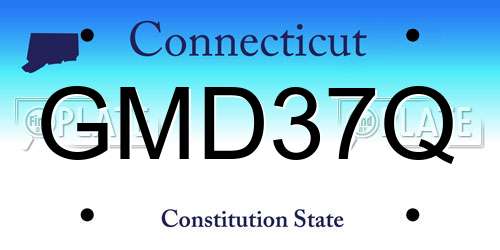GMD37Q Connecticut License Plate