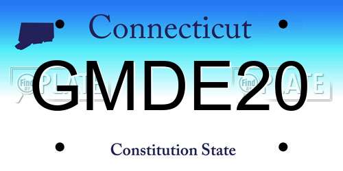GMDE20 Connecticut License Plate
