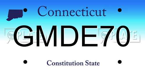 GMDE70 Connecticut License Plate