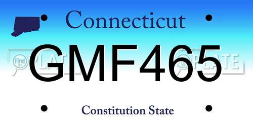 GMF465 Connecticut License Plate