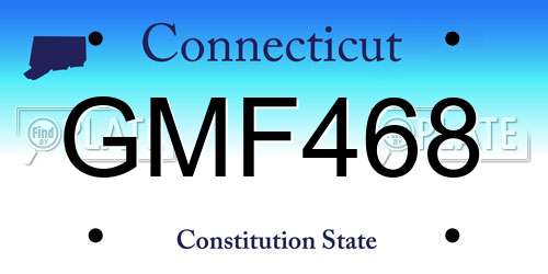 GMF468 Connecticut License Plate