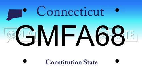 GMFA68 Connecticut License Plate