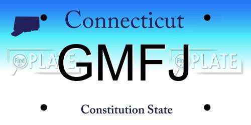 GMFJ Connecticut License Plate