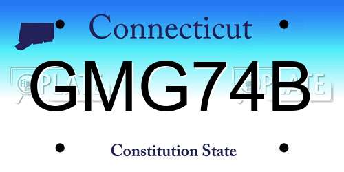 GMG74B Connecticut License Plate