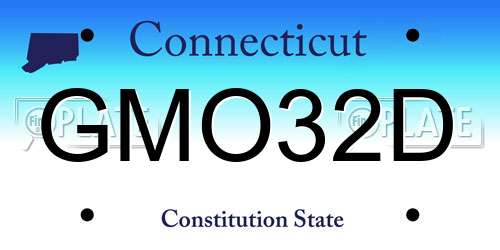 GMO32D Connecticut License Plate