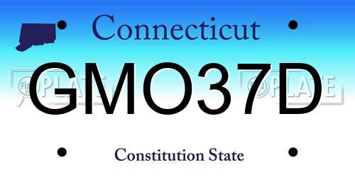 GMO37D Connecticut License Plate