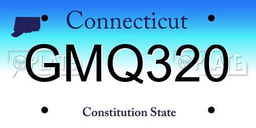 GMQ320 Connecticut License Plate