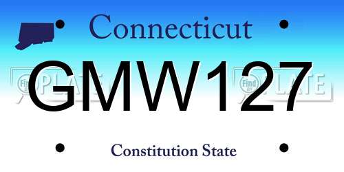 GMW127 Connecticut License Plate