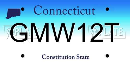 GMW12T Connecticut License Plate