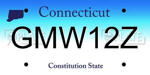 GMW12Z Connecticut License Plate