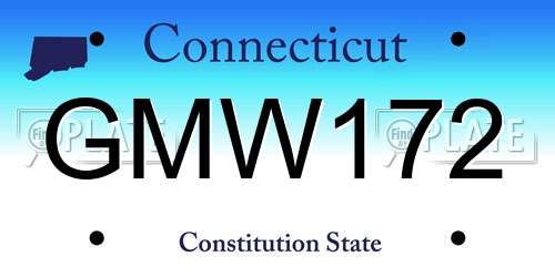 GMW172 Connecticut License Plate