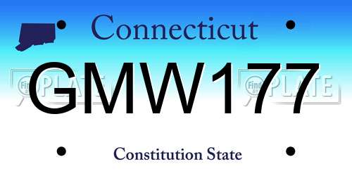 GMW177 Connecticut License Plate