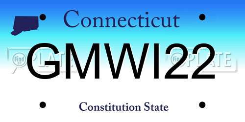 GMWI22 Connecticut License Plate