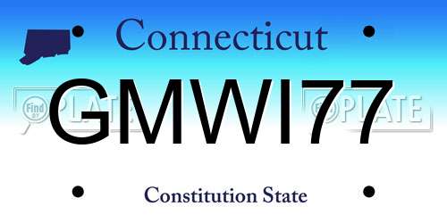 GMWI77 Connecticut License Plate
