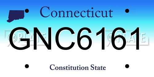 GNC6161 Connecticut License Plate