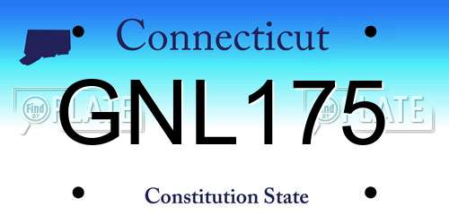 GNL175 Connecticut License Plate