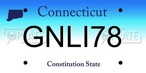 GNLI78 Connecticut License Plate