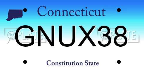 GNUX38 Connecticut License Plate