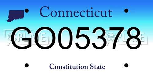 GO05378 Connecticut License Plate