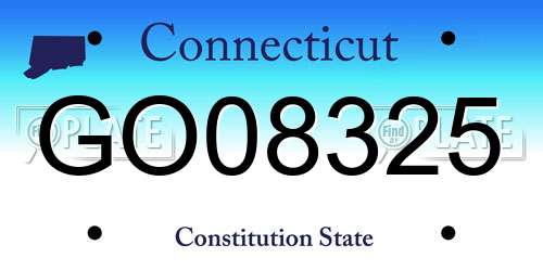GO08325 Connecticut License Plate
