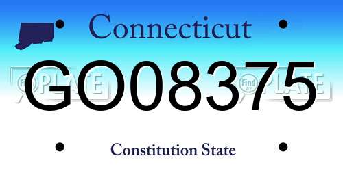 GO08375 Connecticut License Plate