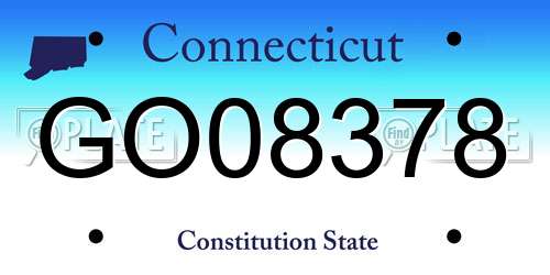 GO08378 Connecticut License Plate