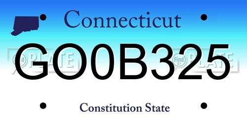 GO0B325 Connecticut License Plate