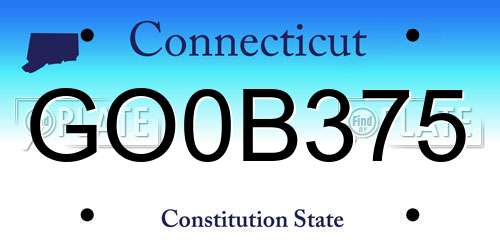 GO0B375 Connecticut License Plate