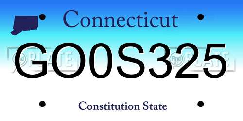 GO0S325 Connecticut License Plate