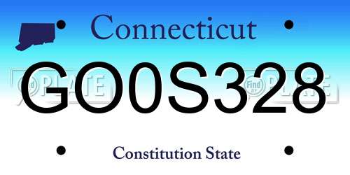 GO0S328 Connecticut License Plate