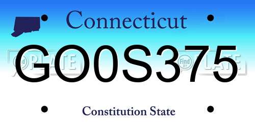 GO0S375 Connecticut License Plate