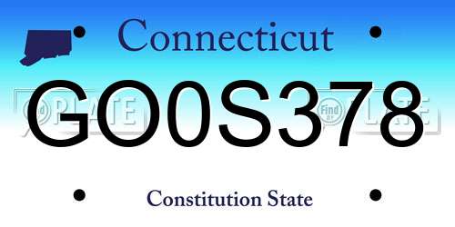 GO0S378 Connecticut License Plate