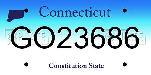 GO23686 Connecticut License Plate