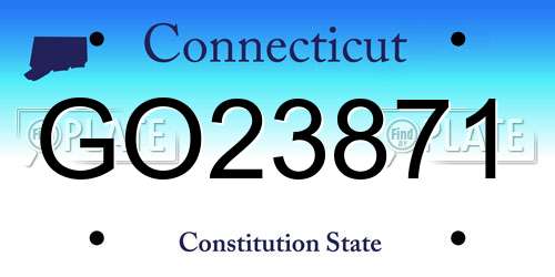 GO23871 Connecticut License Plate