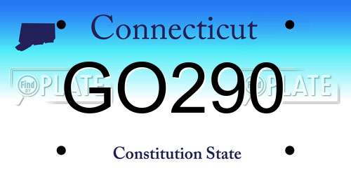GO290 Connecticut License Plate