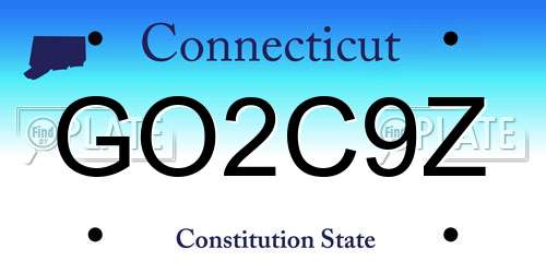 GO2C9Z Connecticut License Plate