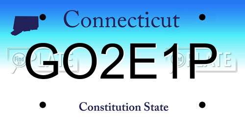 GO2E1P Connecticut License Plate