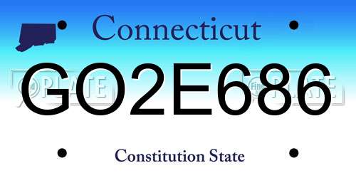 GO2E686 Connecticut License Plate