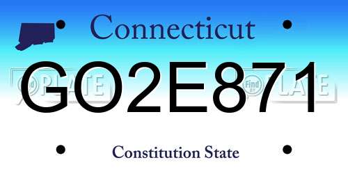 GO2E871 Connecticut License Plate